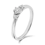 Pierścionek z białego złota z diamentami 0,23 ct